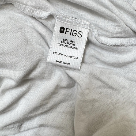 Figs Underscrub Long Sleeve I AM A NURSE Soft White Crew XS Pima Modal *Flawed - Picture 6 of 9